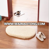 Oval shape Long terry Non-slip thin Microfiber floor mat for bathroom