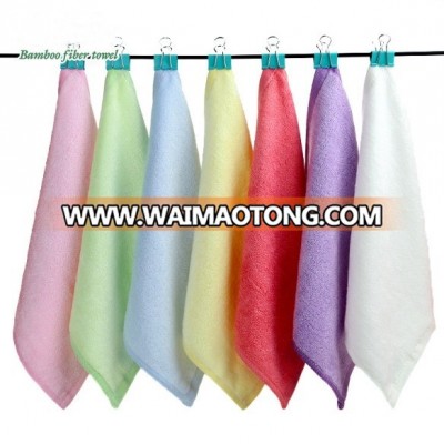 wholesale sales promotion small gifts plain dyed square bamboo fiber washcloth