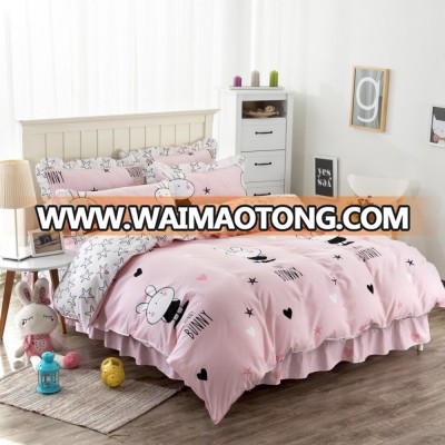 100% cotton cute rabbit Children Bedding Sets with high quality