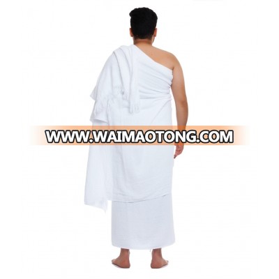 White polyester ihram muslim hajj towel for pilgrimage