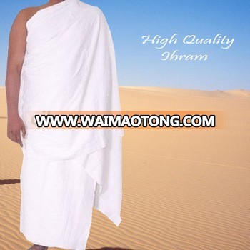 Muslim Pilgrimage polyester White ihram hajj towel low MOQ