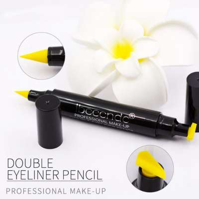 branded no oil water proof glitter 2 in 1 double eyeliner pen product set with brush